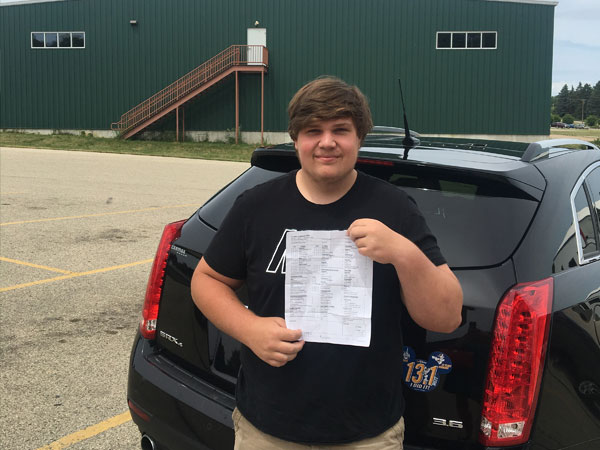June 14th Alex Got 100% on the Road Test